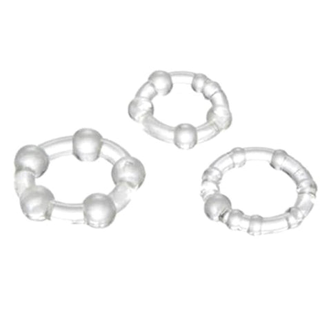 Triple Erection System Silicone by Adam and Eve - Stretchy Cock Rings