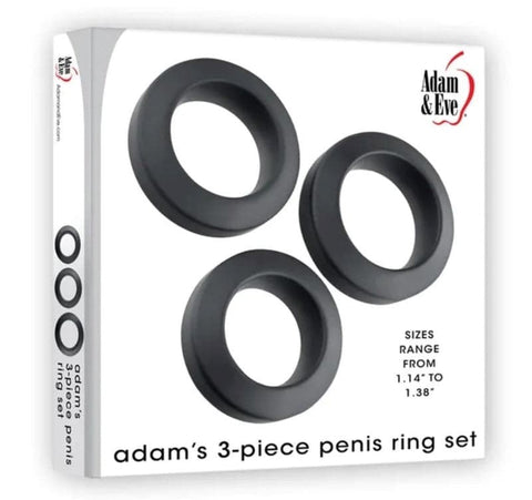 Adams 3-Pice Waterproof Silicone Penis Ring Set - Ball and Cock Toys