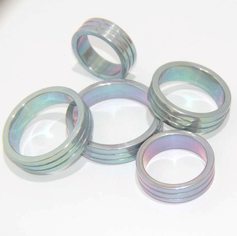 Aluminium Groove Cock Ring - - Cock Rings