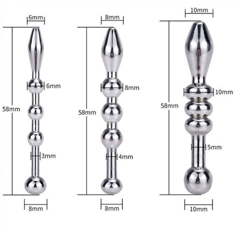 Beaded Penis Plug Stainless Steel by BDStyle - Penis Plugs