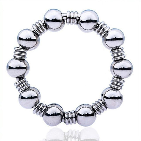Beaded Steel Mens Cockring by BDStyle - Cock Rings