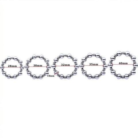 Beaded Steel Mens Cockring by BDStyle - Cock Rings