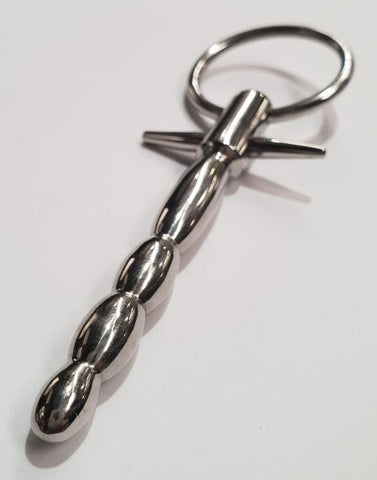 Behind Kink Waving Penis Plug With T-Bar And Ring - Penis Plugs