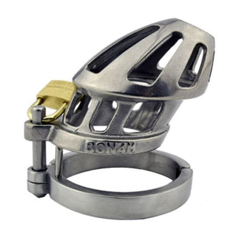 Bon4M Stainless Steel Locking Chastity Cock Cage - Male Chastity