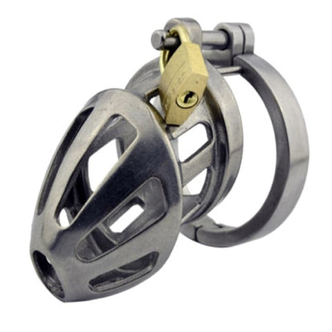Bon4M Stainless Steel Locking Chastity Cock Cage - Male Chastity