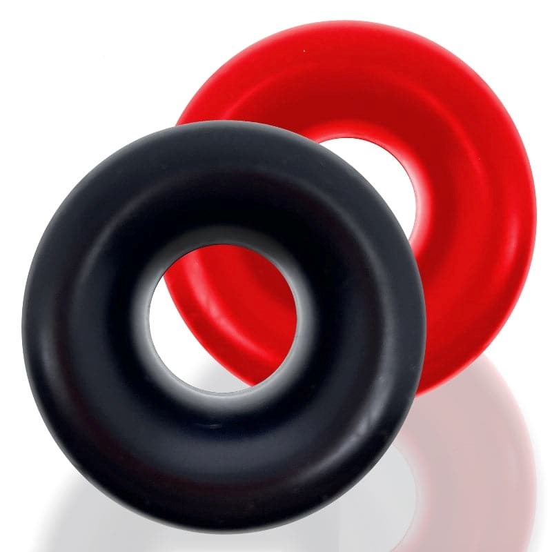 Clone 2-Pack Stacking-Stretch Ballstretchers Red/Black - - Ball and Cock Toys