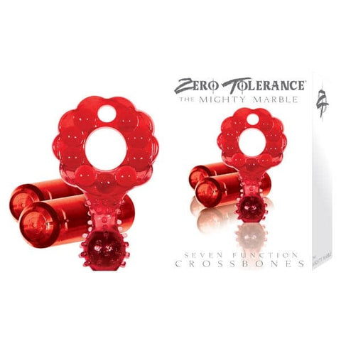 Crossbones Mighty Marble Double Bullet In Red - Cock Rings