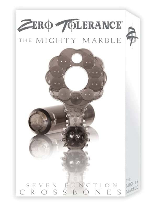 Crossbones Mighty Marble Single Bullet Smoke - - Vibrating Cock Rings