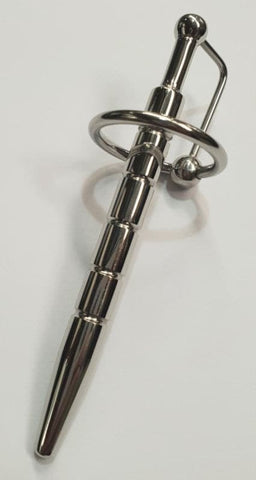 Desire Ribbed Penis Plug With Glans Ring by Hell's Couture - Penis Plugs