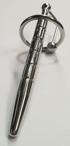 Desire Ribbed Penis Plug With Glans Ring by Hell's Couture - Penis Plugs