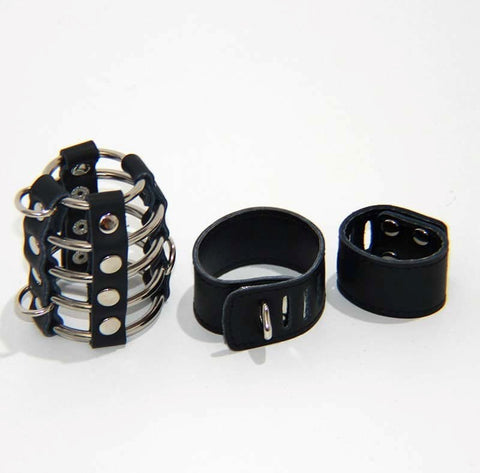Gates of Hell Leather Cock Cage by BDStyle - Male Chastity