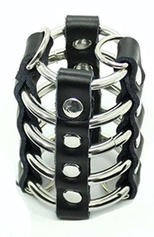 Dick Cage Chastity Belt Leather by RoomFun - Male Chastity