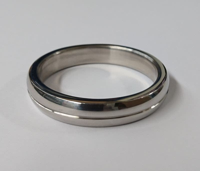 Donut Steel Cock Ring Grooved - - Cock Rings