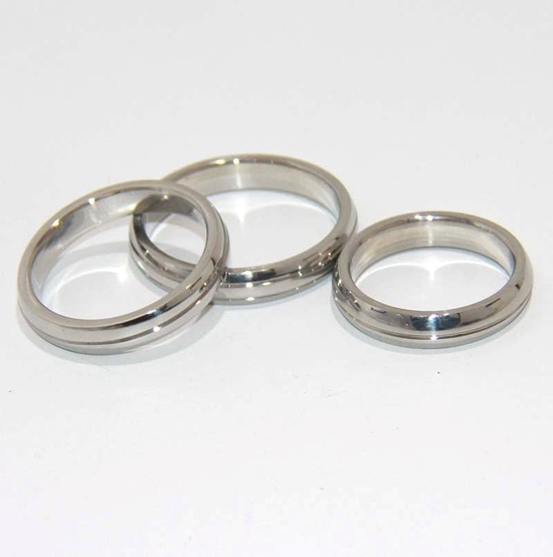 Donut Steel Cock Ring Grooved - - Cock Rings