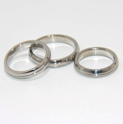 Donut Steel Cock Ring Grooved by Hell's Couture - Cock Rings