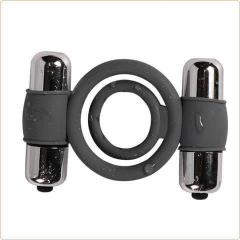 Double Bullet Cock Ring by BDStyle - Ball and Cock Toys