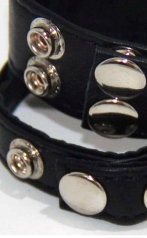 Double Trouble BDSM Strap Cock Ring with Studs by BDStyle - Cock Rings