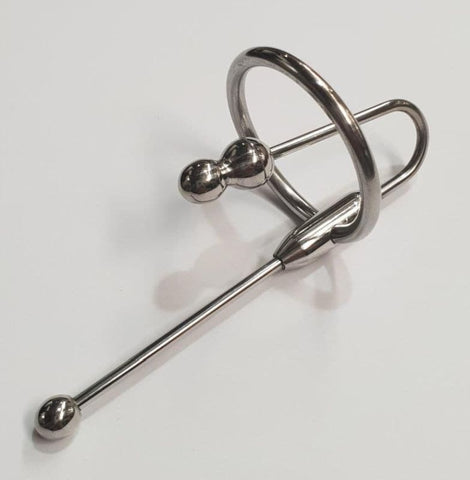 Double Up Steel Penis Plug Ring XL by Hell's Couture - Penis Plugs