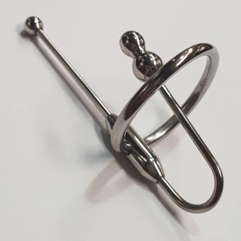 Double Up Steel Penis Plug & Ring XL - - Penis Plugs