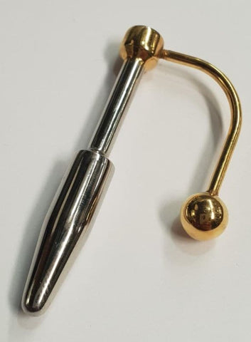 Golden Boy Penis Plug Stainless Steel by Hell's Couture - Penis Plugs