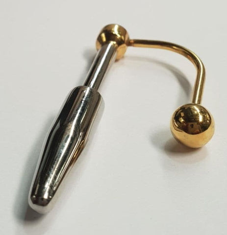 Golden Boy Penis Plug Stainless Steel by Hell's Couture - Penis Plugs