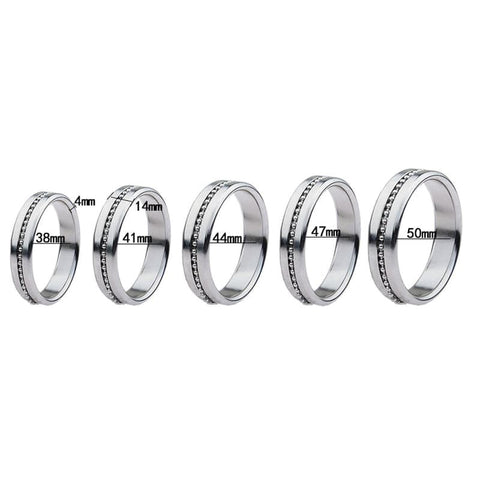 Golden Metal Cock Ring with Grooves by BDStyle - Cock Rings