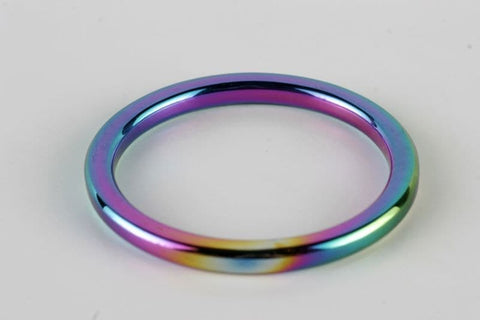 Heavy Duty Rainbow Metal Cock Ring by Hell's Couture - Cock Rings