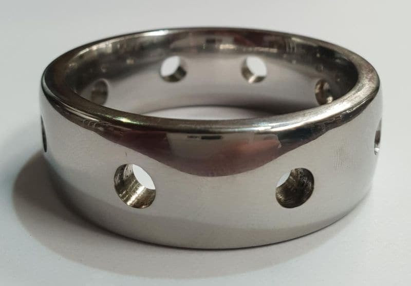 Hot & Cold Metal Cock Ring 15mm - - Cock Rings