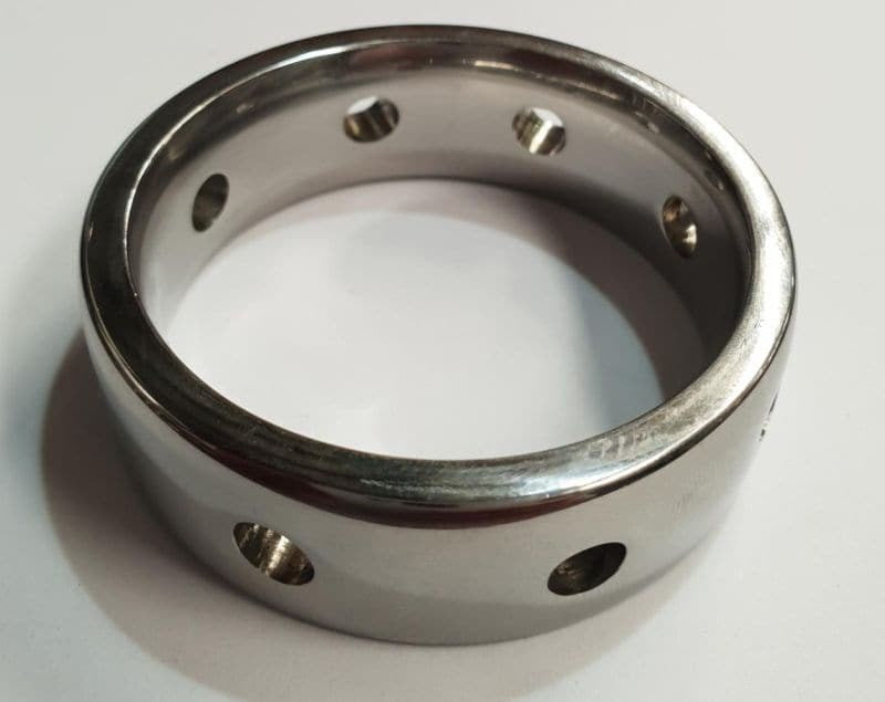 Hot & Cold Metal Cock Ring 15mm - - Cock Rings