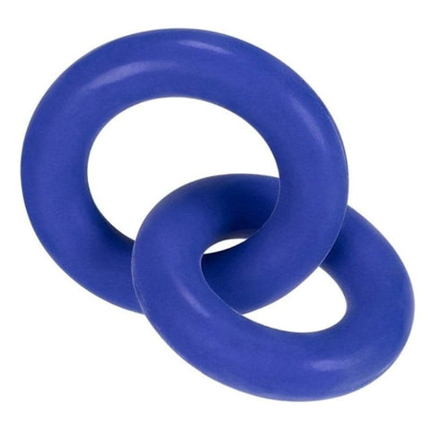 DUO Linked Cock Ball Rings by Hunkyjunk Cobalt - Cock Rings