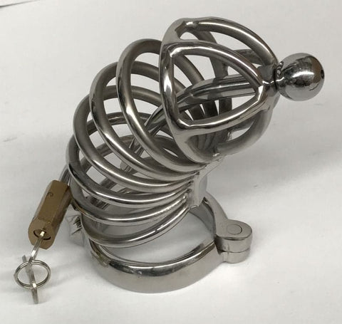 Instituted Cock Cage Penis Plug Large by BDStyle - Male Chastity