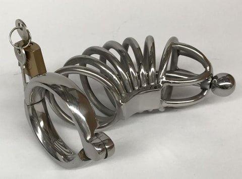 Instituted Cock Cage Penis Plug Large by BDStyle - Male Chastity