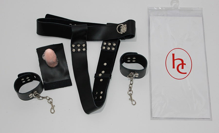 KinkStore Chastity Waist Harness with Butt Plug - - Male Chastity