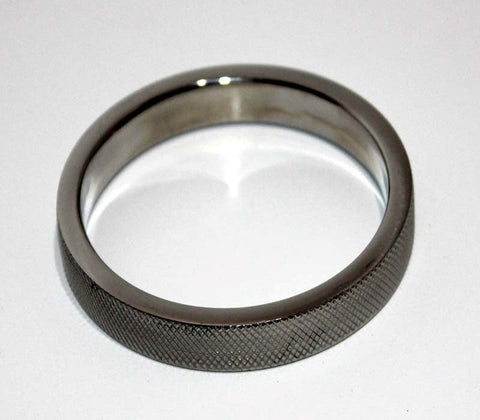 Mens Knurled Surface Steel Cock Ring 10mm by Hells Couture - Cock Rings