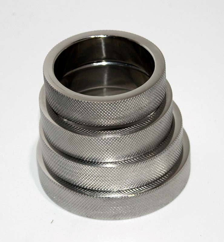 Knurled Surface Steel Cock Ring 15mm Thick Band - - Cock Rings