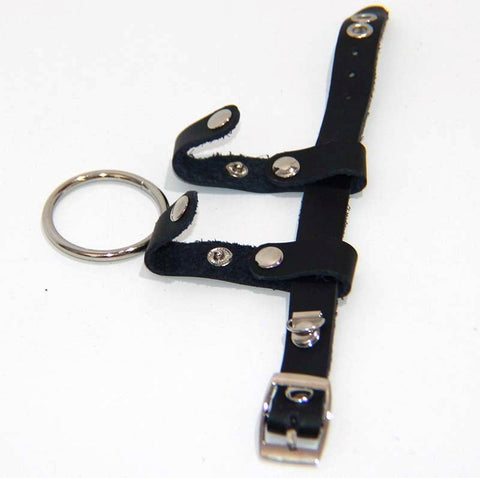 Leather and Metal Stainless Steel Cock Ring by BDStyle - Cock Rings