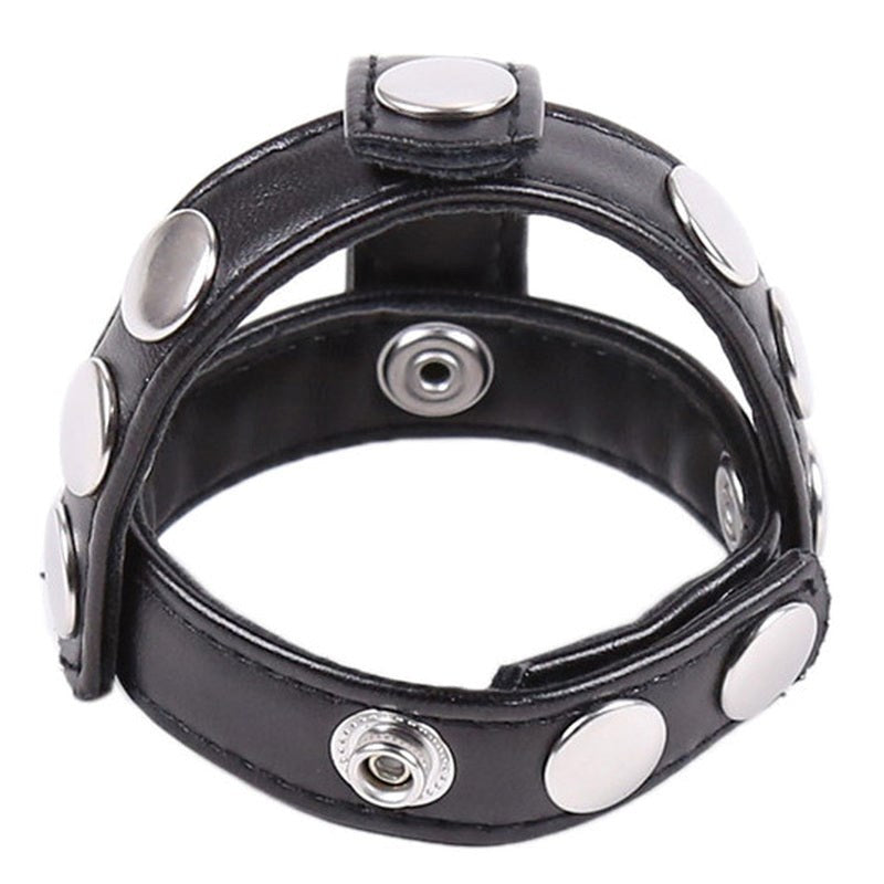 Leather Cock Ring & Ball Divider - - Cock Rings