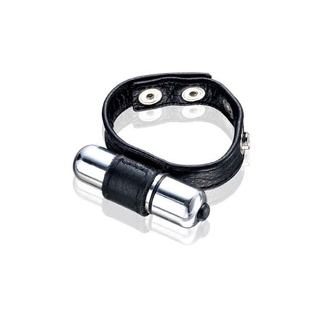 Leather Vibrating Cock Ring by Maxpassion - Vibrating Cock Rings