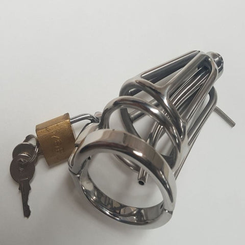 Locked Up Pee Thru Chastity Cage by Hell's Couture - Male Chastity