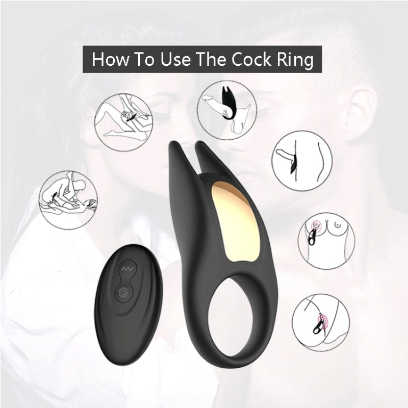 Lucas II Devil Ear Vibrating Ring with Remote - - Cock Rings