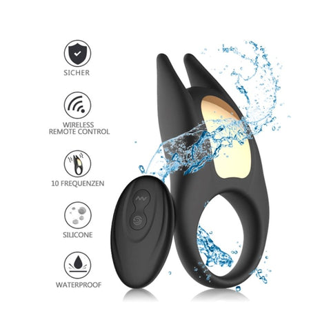 Lucas II Devil Ear Remote Vibrating Cock Ring by Winyi - Ball and Cock Toys