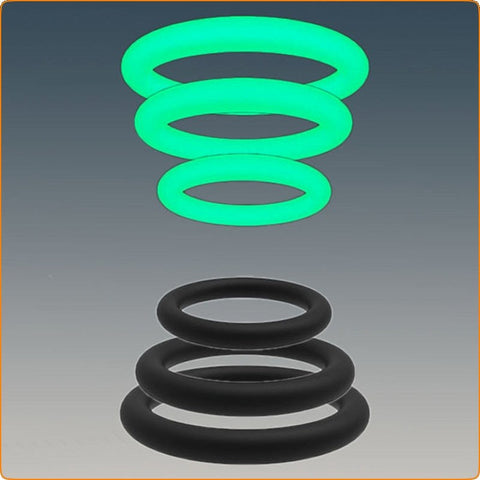 Luminous Silicone Cock Ring set by BDStyle - Ball and Cock Toys