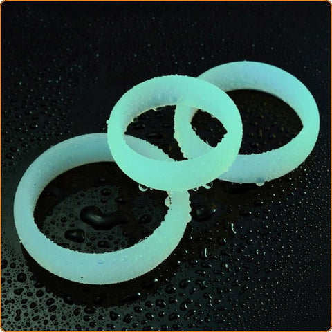 Luminous Silicone Cock Ring set by BDStyle - Ball and Cock Toys