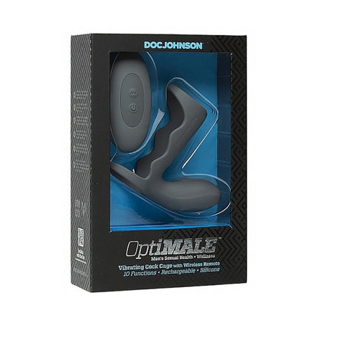 Optimale Vibrating Cock Cage with Remote by Doc Johnson - Vibrating Cock Rings