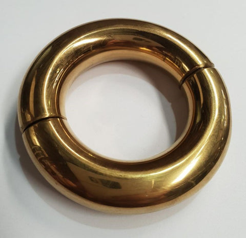 Oval Ball Metal Stretcher Gold by Hell's Couture - Ball and Cock Toys