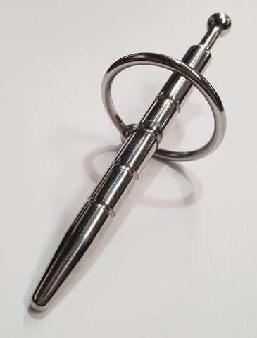 Ribbed Penis Plug with Glans Ring by Hell's Couture - Penis Plugs