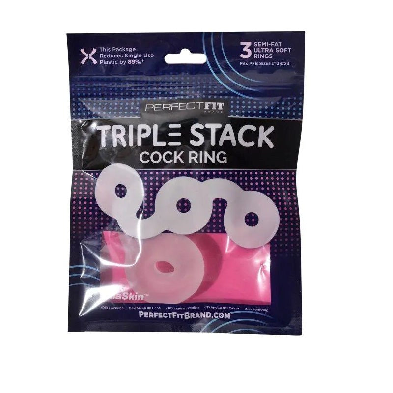 Perfect Fit Triple Stack Cock Ring - - Stretchy Cock Rings