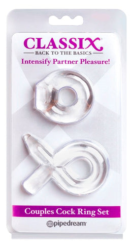 Classix Couples Cock Ring Set Clear by Pipedream Products - Ball and Cock Toys