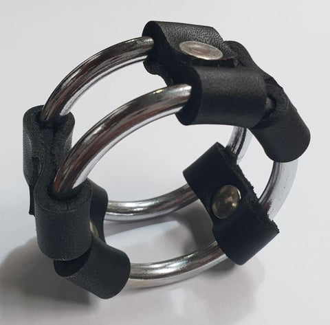 Plain Tube Black Steel Double Cock Ring by Hell's Couture - Cock Rings