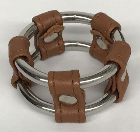 Plain Tube Brown Steel Double Cock Ring by Hell's Couture - Cock Rings